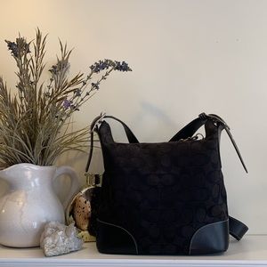 Coach black Monogram shoulder bag